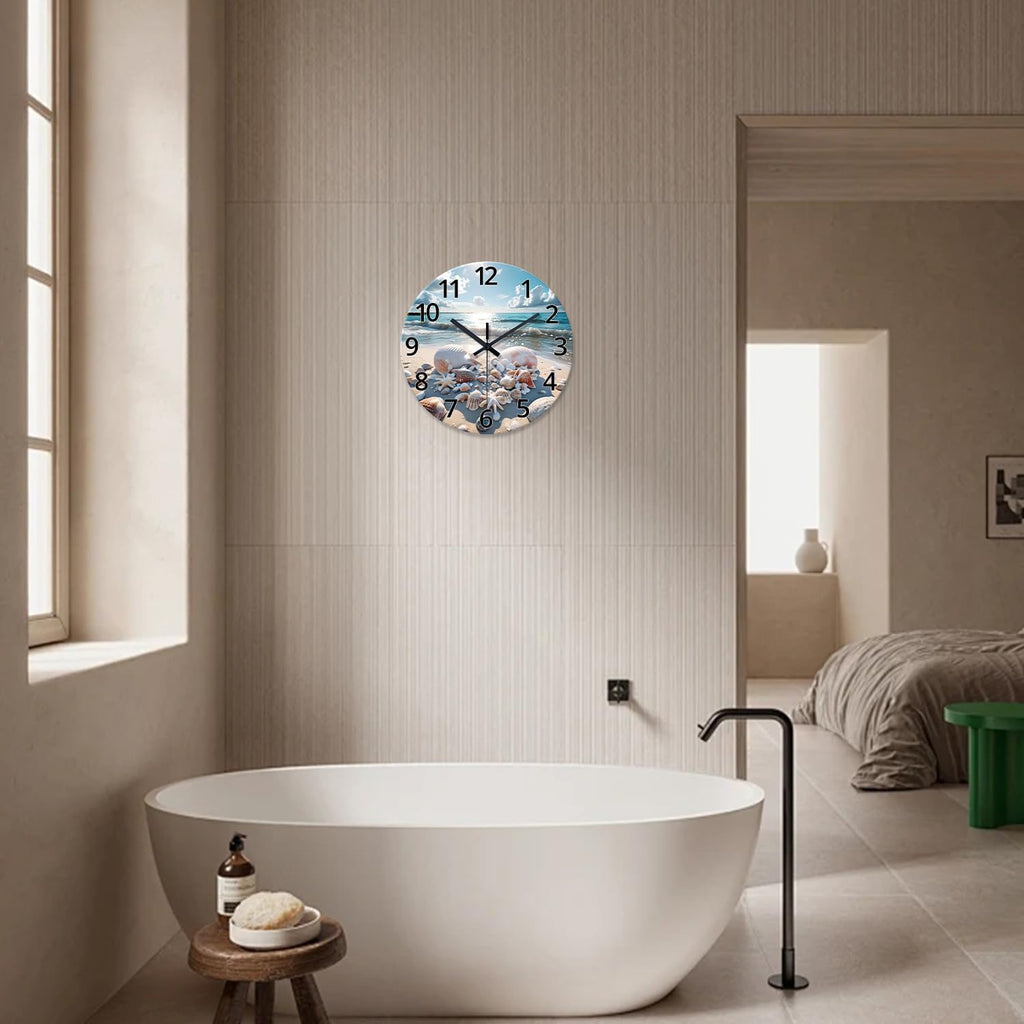 Battery Operated Modern Black Wall Clock — 12" - View 7