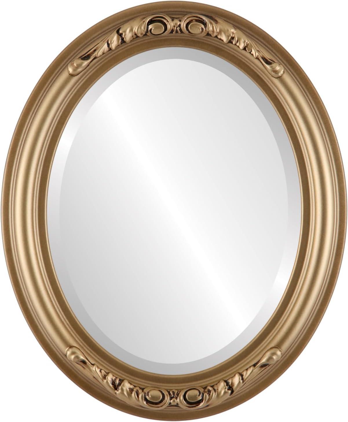 Beveled Luxe Beige Wall Mirror — 24" — Desert Gold