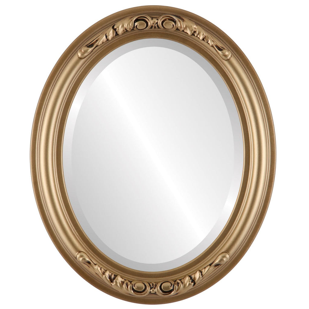 Beveled Luxe Beige Wall Mirror — 24"