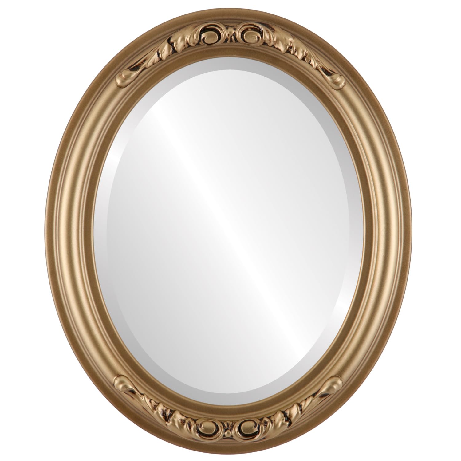 Beveled Luxe Beige Wall Mirror — 24"