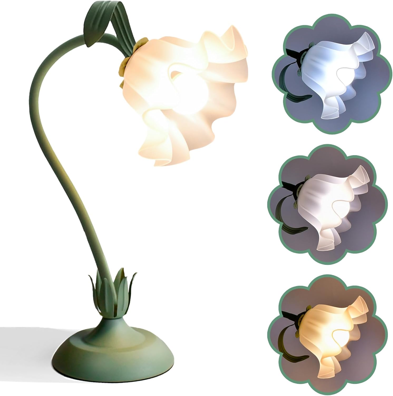 Vintage Green Table Lamp — Multicolor