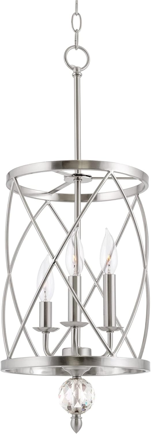 Luxe Gold Candle — 3-Light — Brushed Nickel
