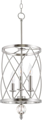 Luxe Gold Candle — 3-Light — Brushed Nickel