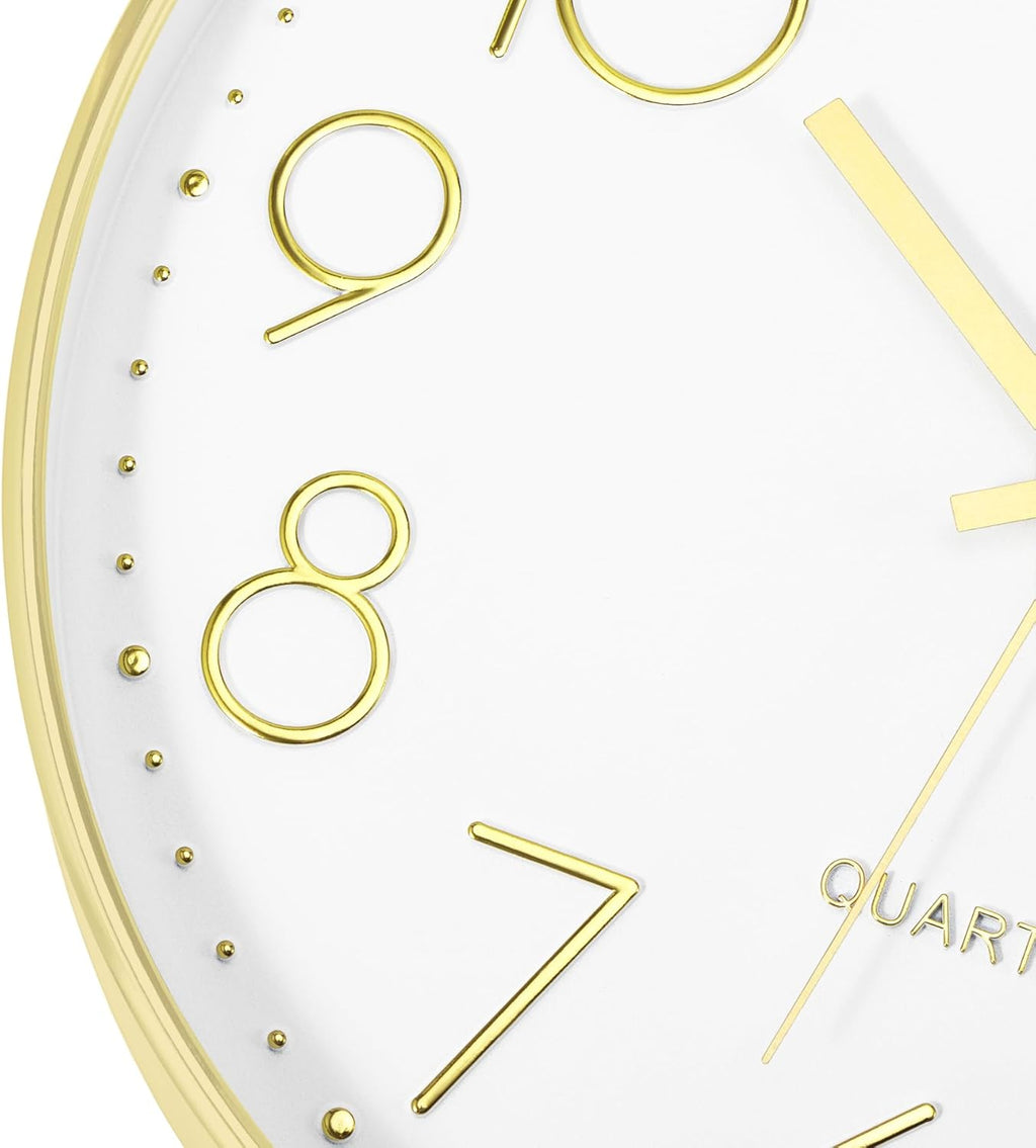 Battery Operated Luxe Beige Wall Clock — 14" - View 8