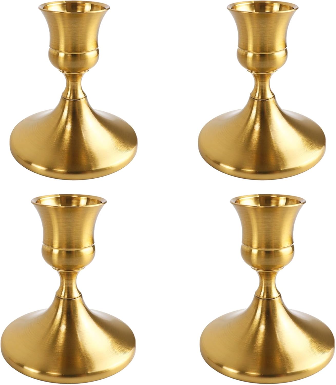 Vintage Luxe Black Candle — Set of 2 — Brass Gold