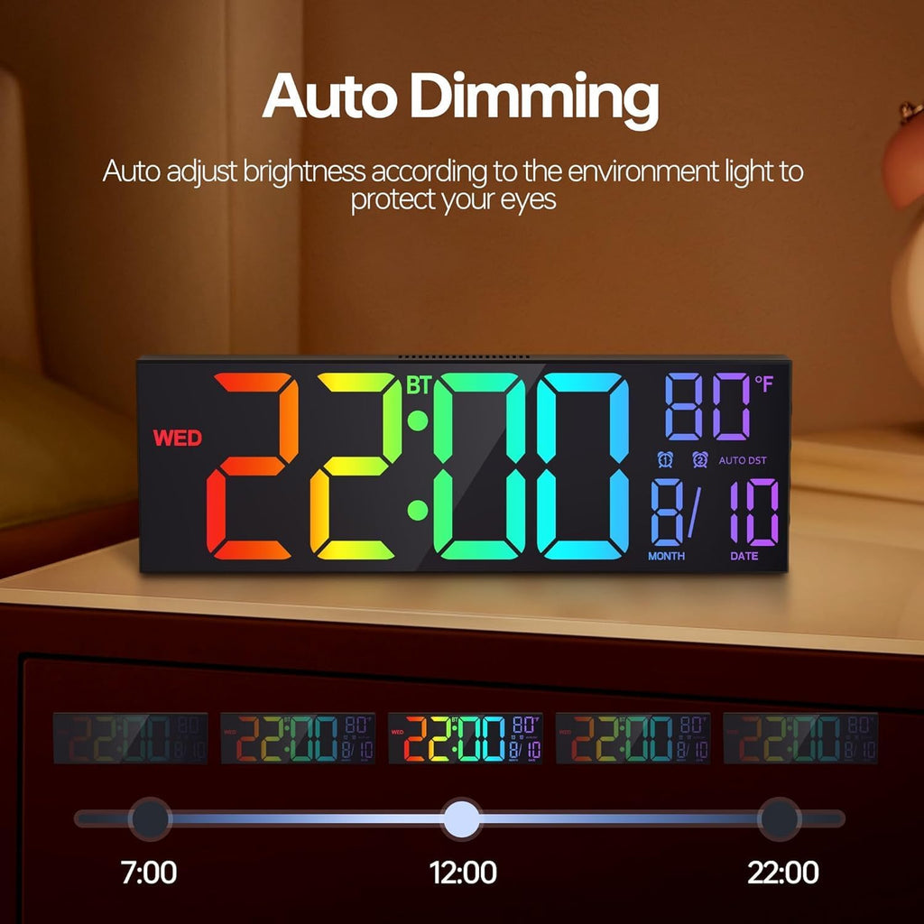 RGB Black Wall Clock — 16.2" - View 9