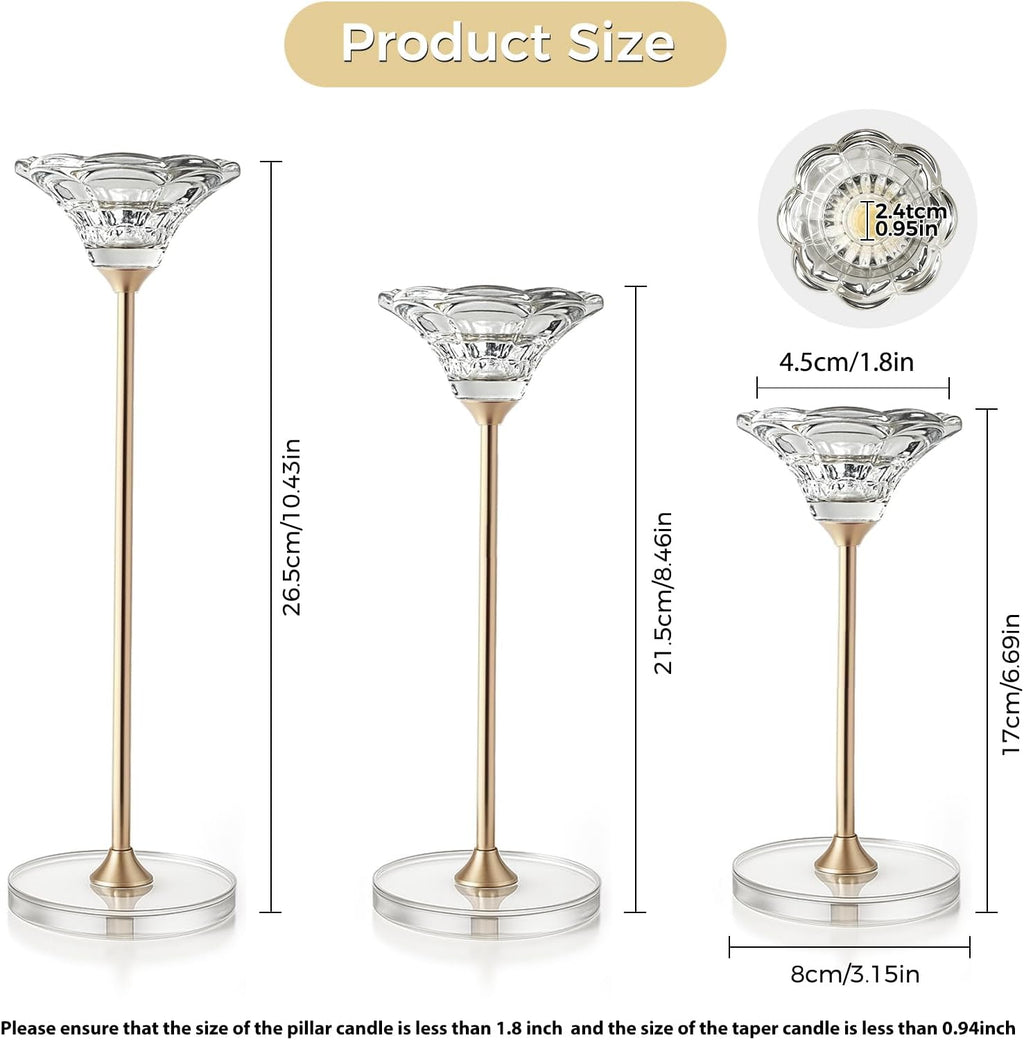 Luxe Glass Pillar Candle — Set of 3 - View 3