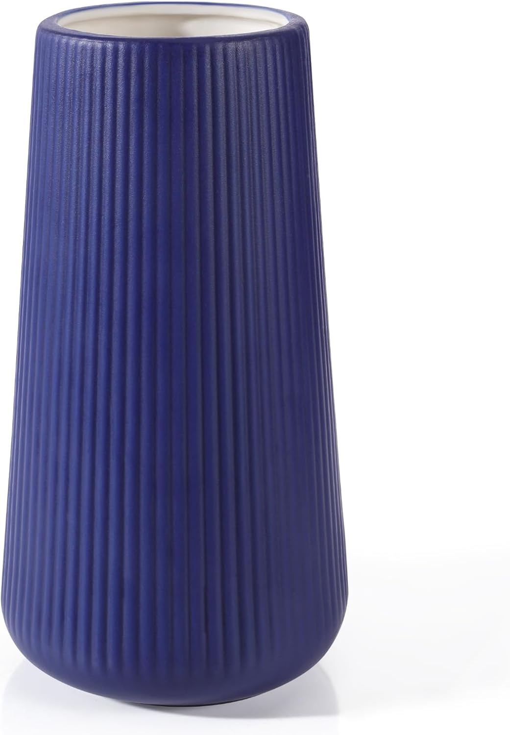 Farmhouse Beige Flower Vase — Small Navy Blue
