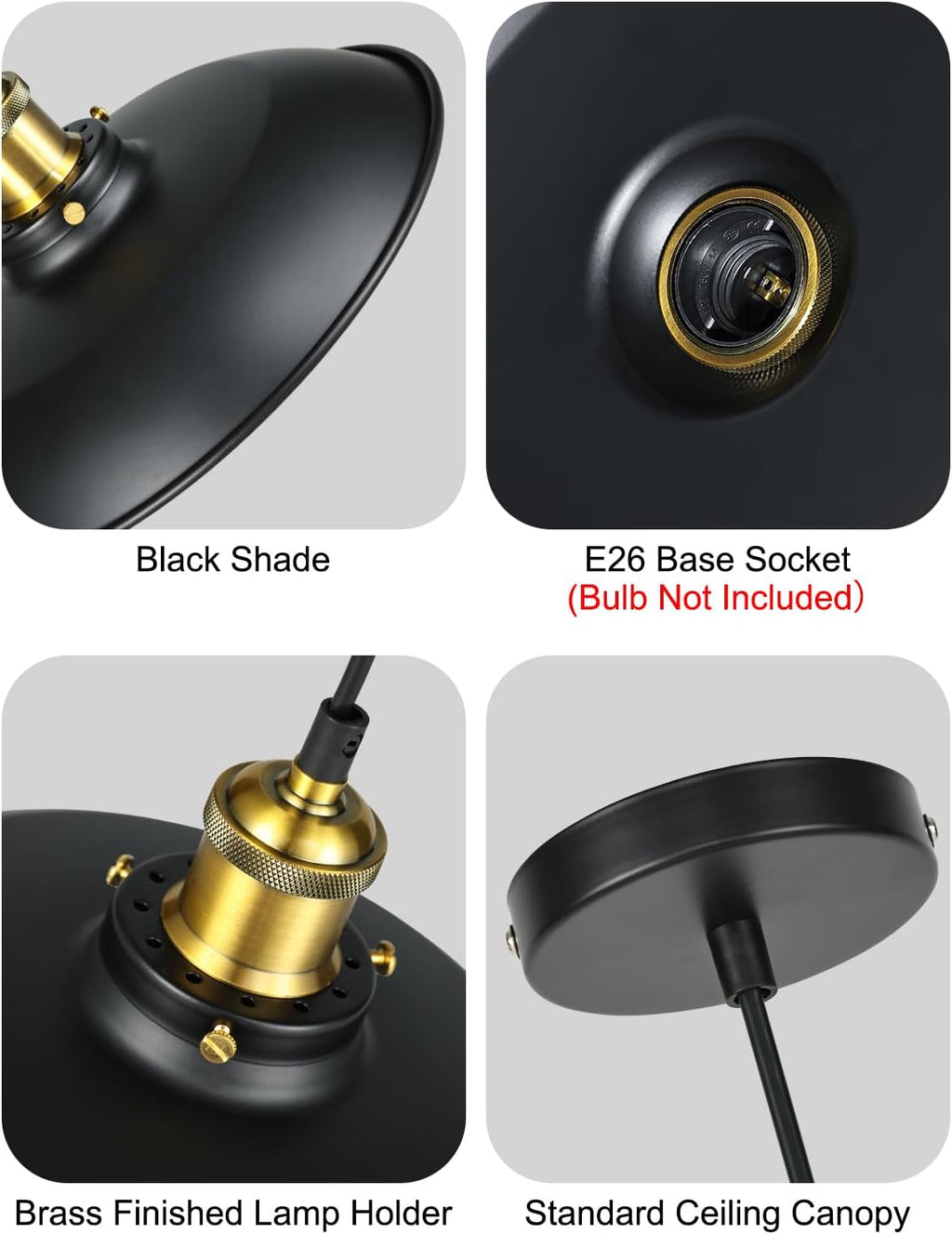 Farmhouse Metal Pendant Light - View 7
