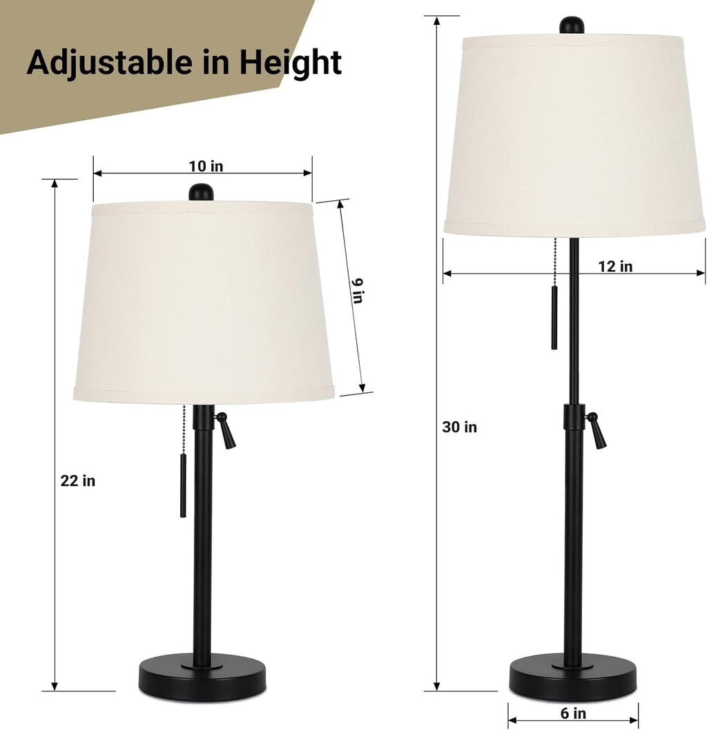 Dimmable Modern Beige Nightstand Lamp — Set of 2 - View 2