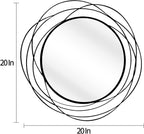 Round Black Wall Mirror — 20" - View 2