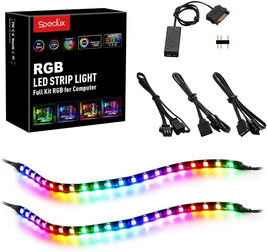 RGB Metal LED Strip Light — 5V 3 Pin RGB 2 Strips With Controller
