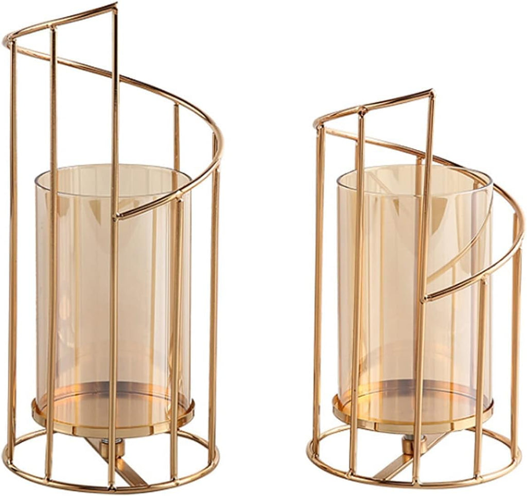 Luxe Metal Pillar Candle — Set of 2 - View 7
