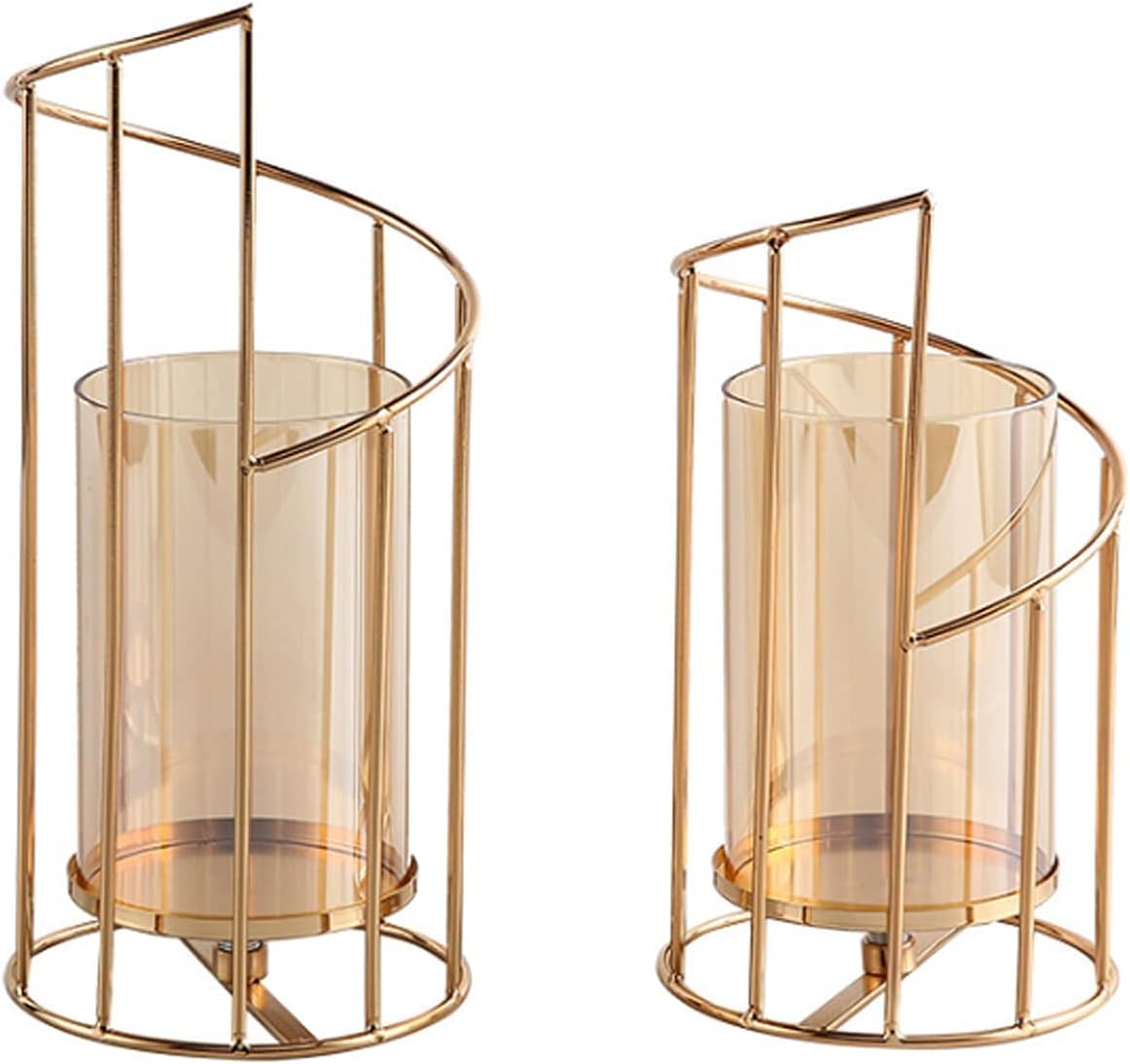 Luxe Metal Pillar Candle — Set of 2 - View 7