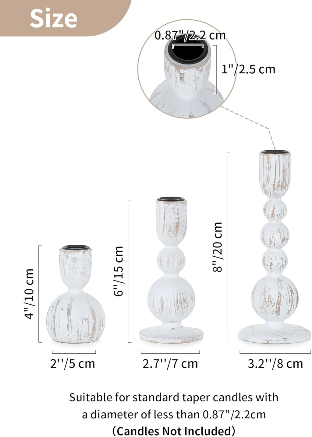 Boho Brown Candle — Set of 3 - View 2