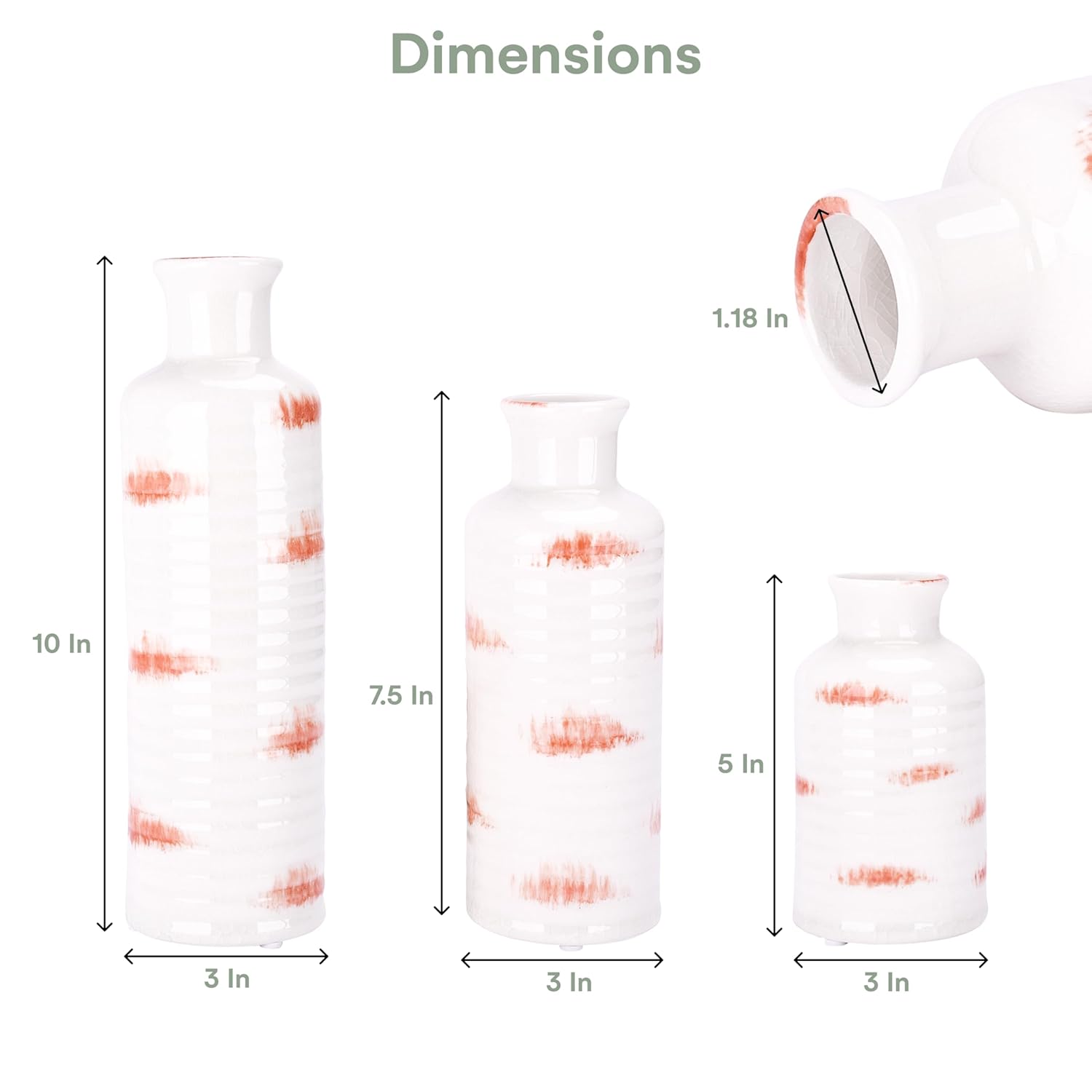Modern Ceramic Flower Vase — 5" - View 3