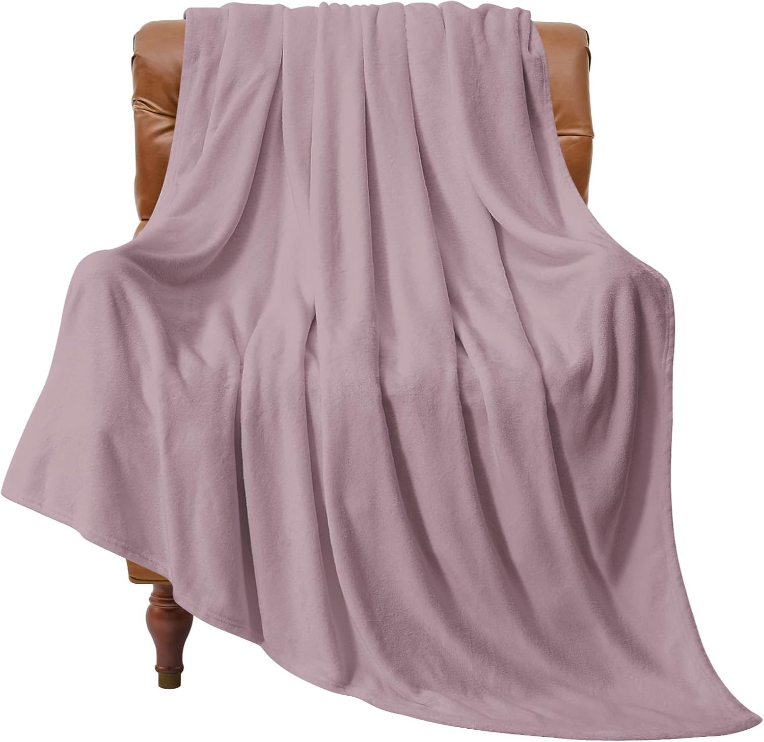 Luxe Beige Throw Pillow — 50" — Dusky Violet