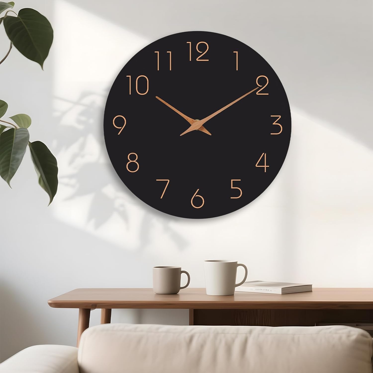 Battery Operated Luxe Black Wall Clock — 18" - View 6
