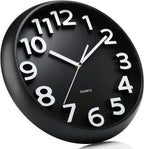 Battery Operated Modern Black Wall Clock — 13" - View 5