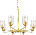 Adjustable Farmhouse Black Chandelier — 5-Light — Gold