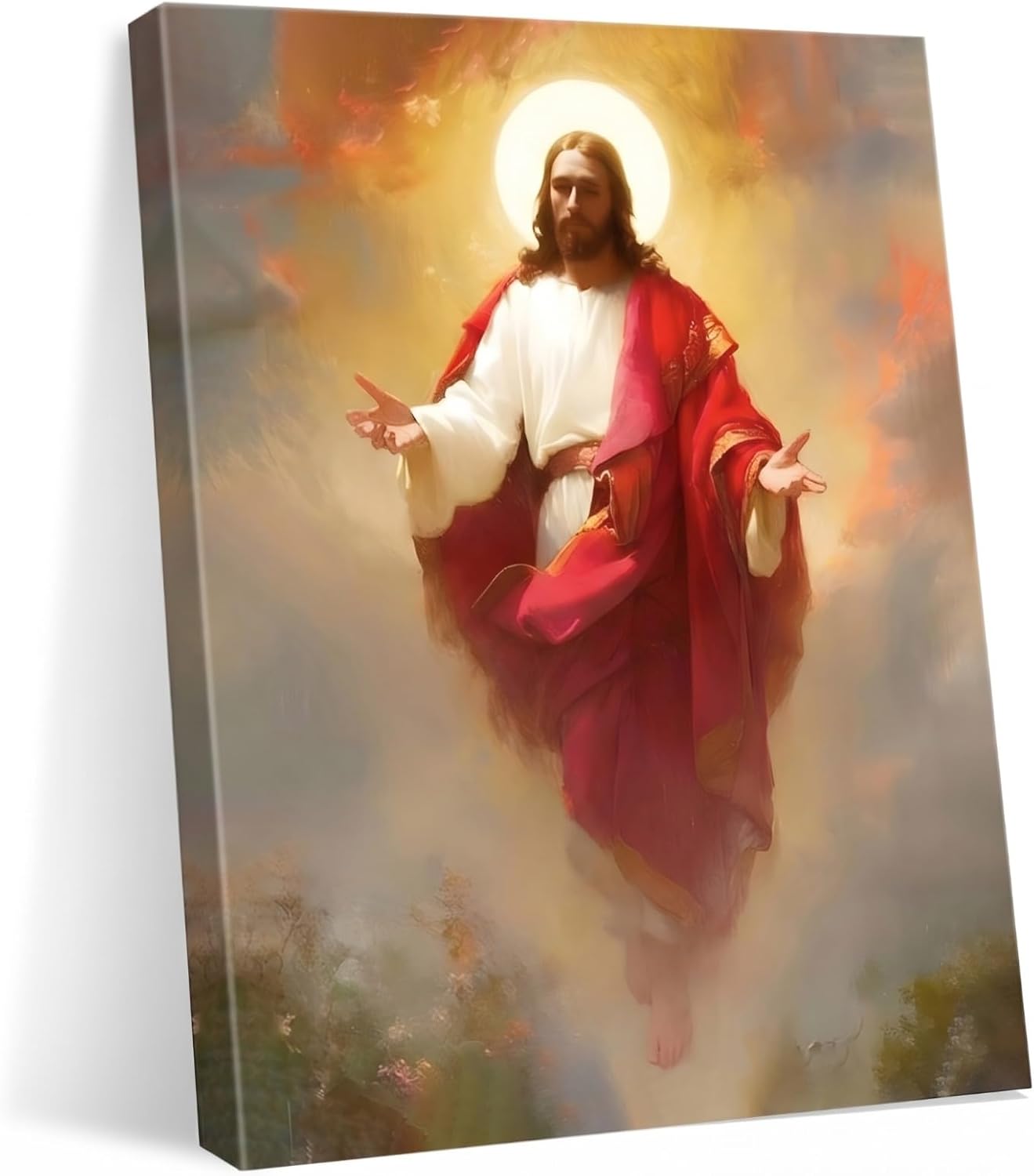 Luxe Blue Canvas Wall Art — 36" — Jesus Christ Ascension Wall Art