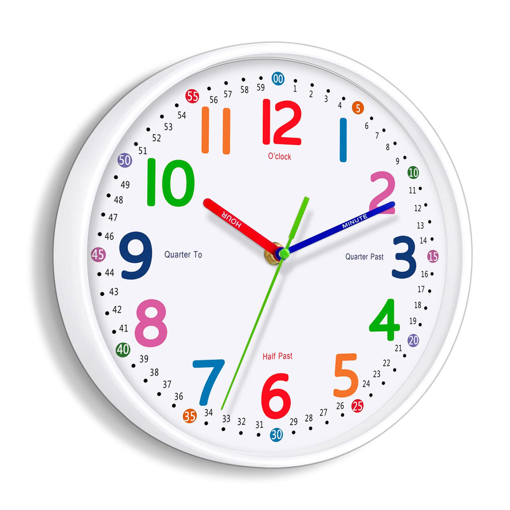 Battery Operated Farmhouse White Wall Clock — 10"