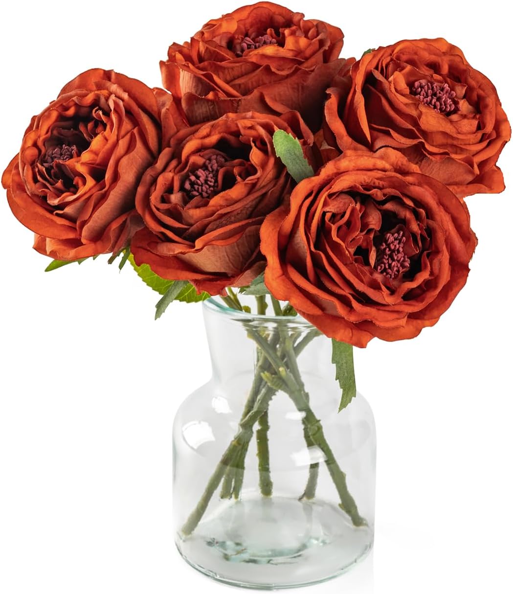 Blue Artificial Flowers — Burnt Orange