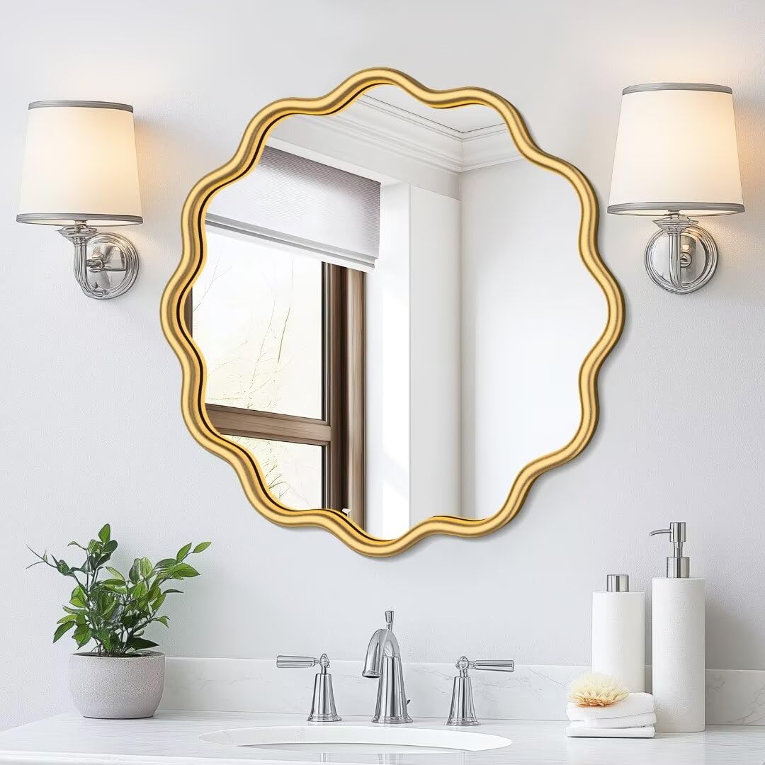Round Luxe Black Wall Mirror — 20"