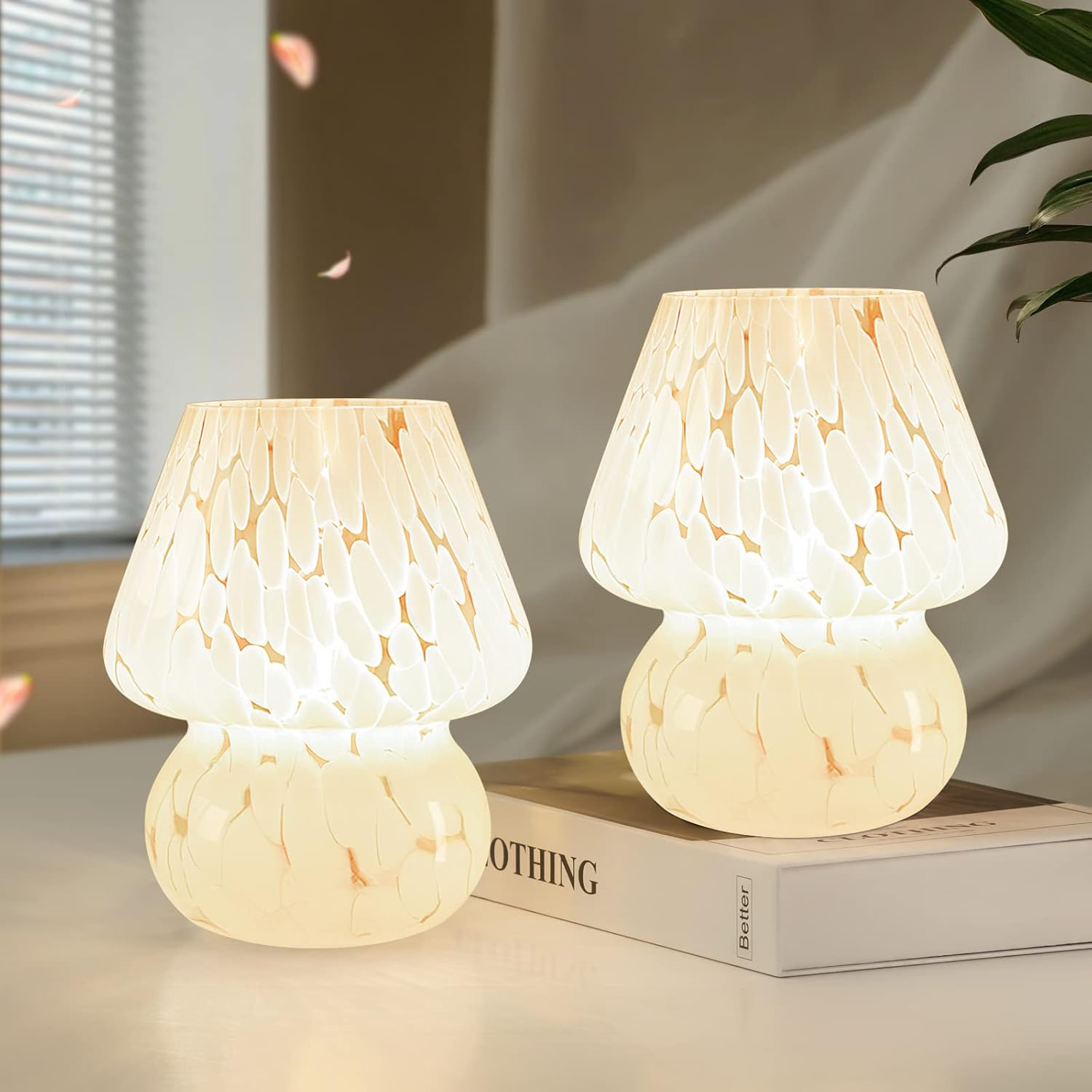 Dimmable Black Bedside Lamp — white-2packs