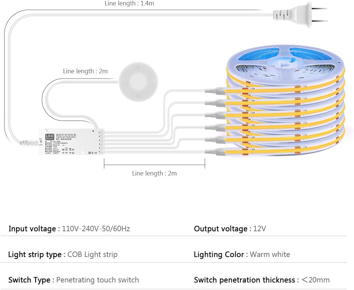 Dimmable Beige LED Strip Lights - View 4