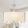 Round Farmhouse Black Chandelier — 6-Light — Nickel Drum Chandelier