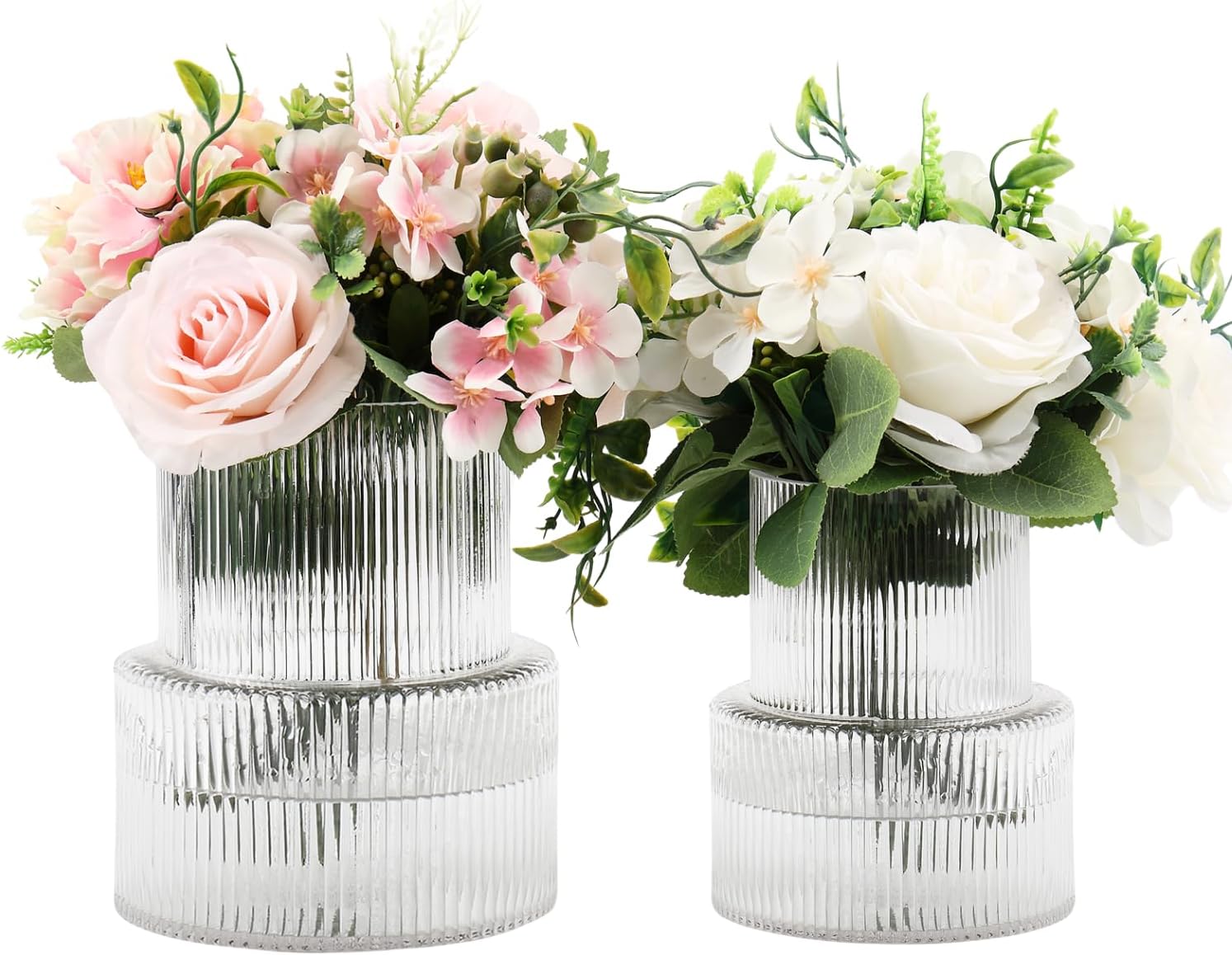 Modern Black Flower Vase — 5" — Clear