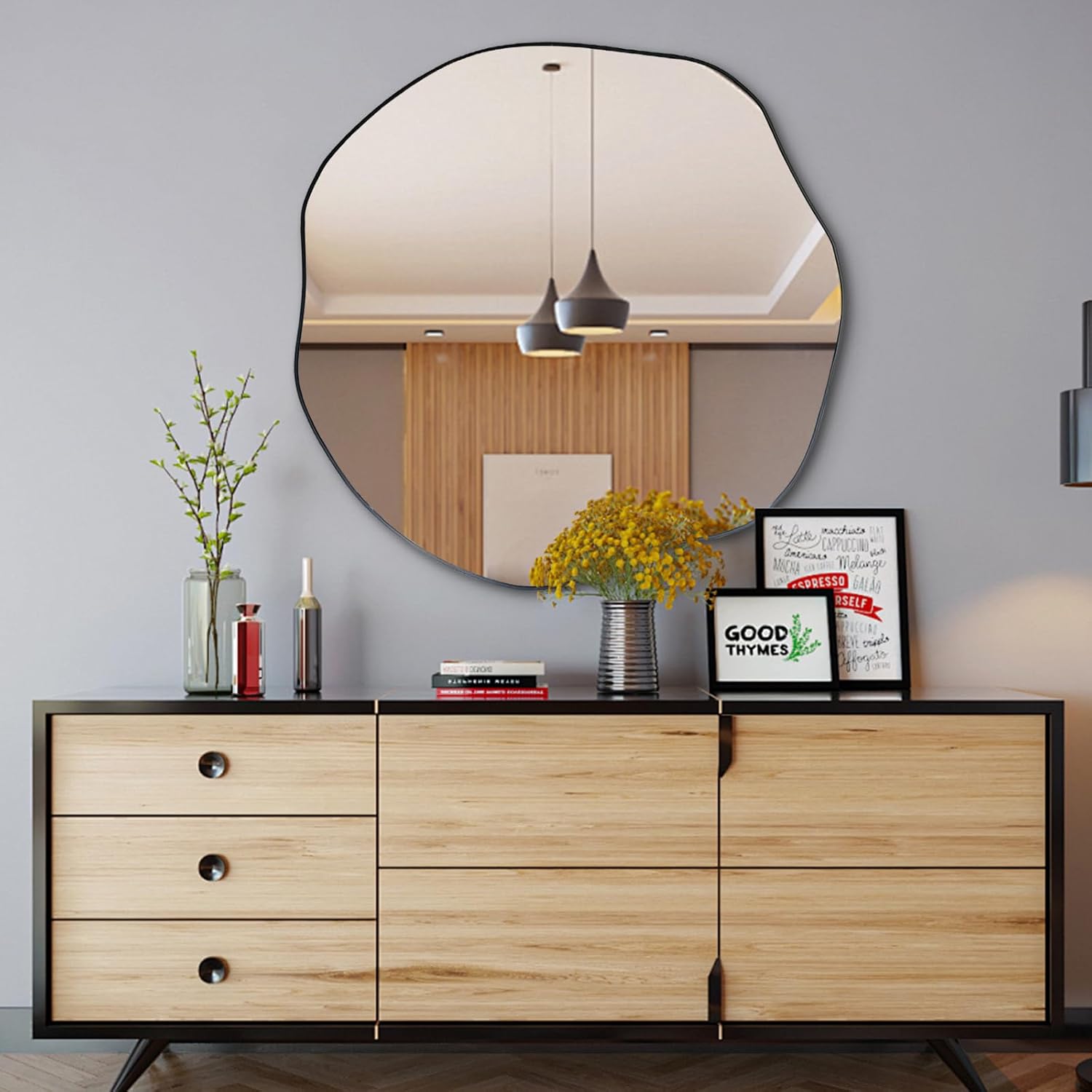 Black Wall Mirror — 35" - View 4