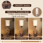USB Farmhouse Brown Bedside Lamp - View 5
