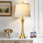 Dimmable Black Bedside Lamp — 27.5" — Gold (1 Pack)