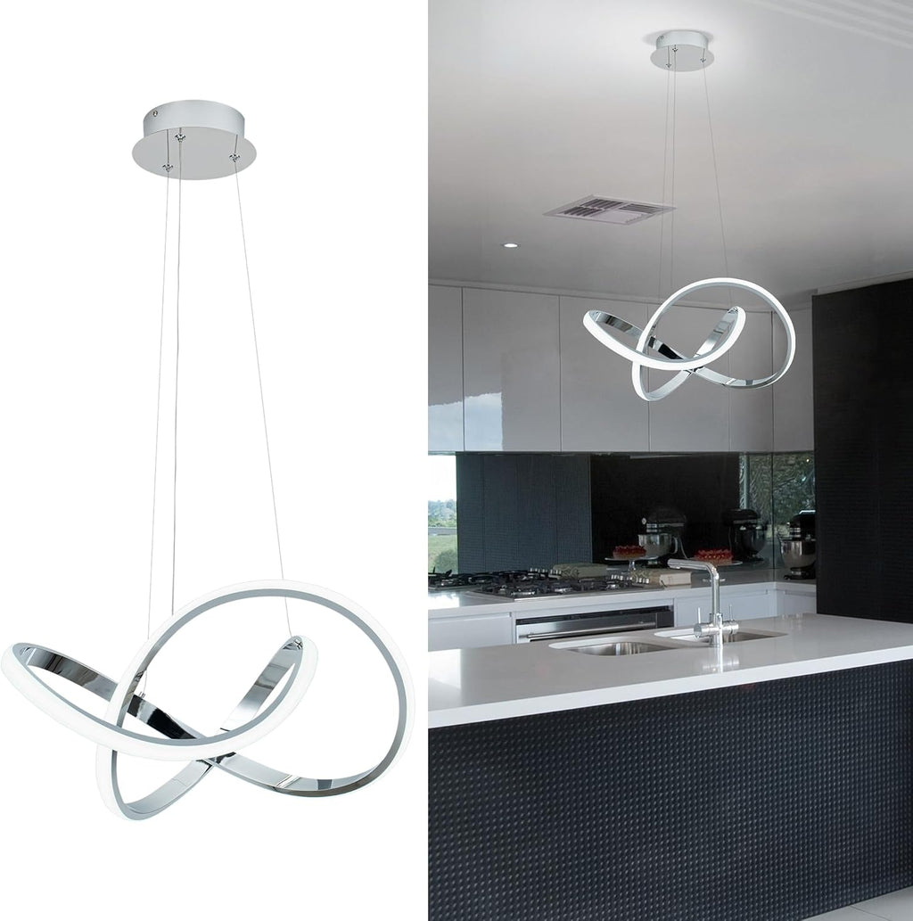 Dimmable Modern Black Chandelier — 7" - View 2