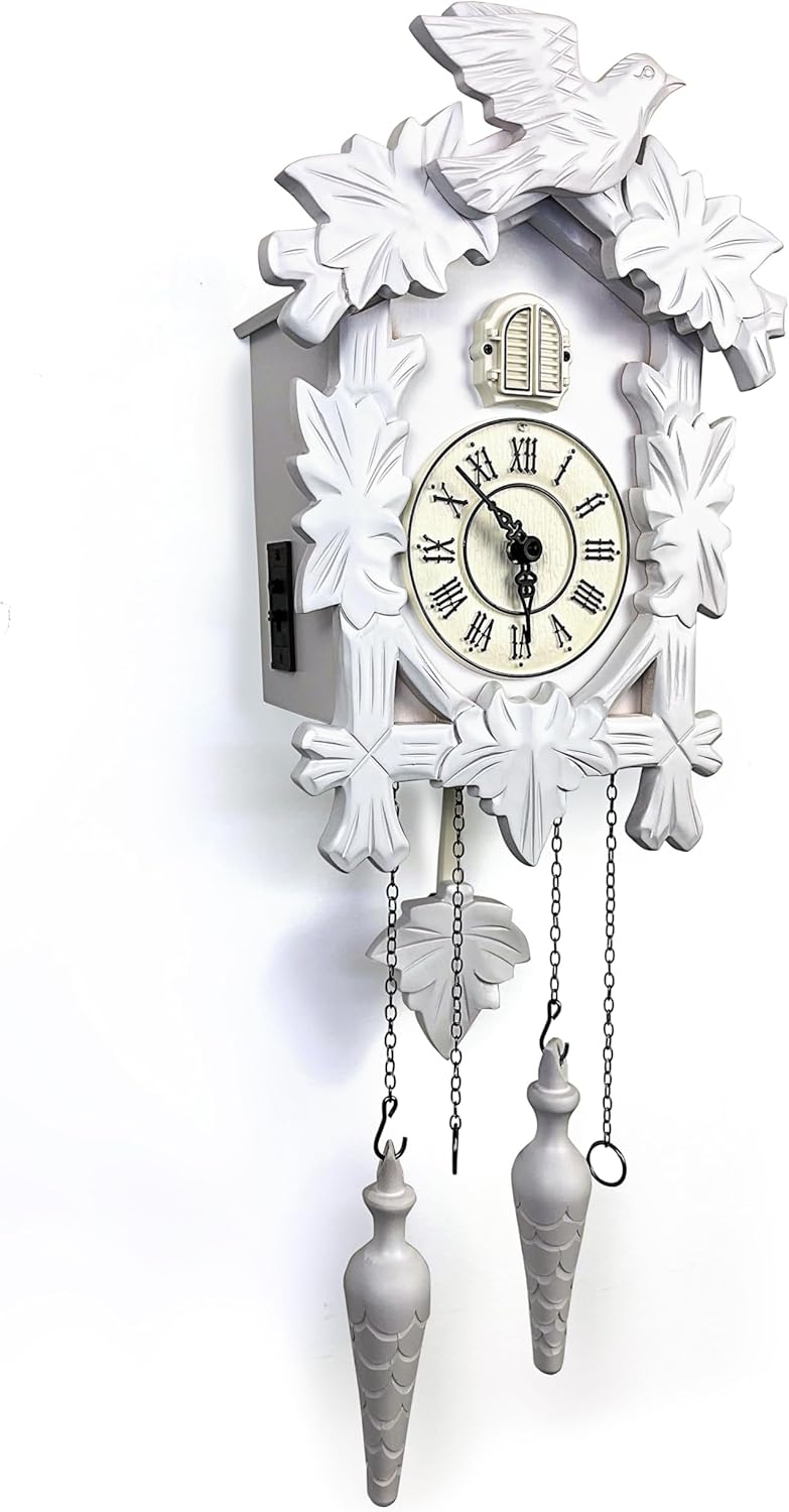 Handcrafted Brown Wall Clock — 5" — White