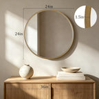 Framed Farmhouse Beige Wall Mirror — 24" - View 5