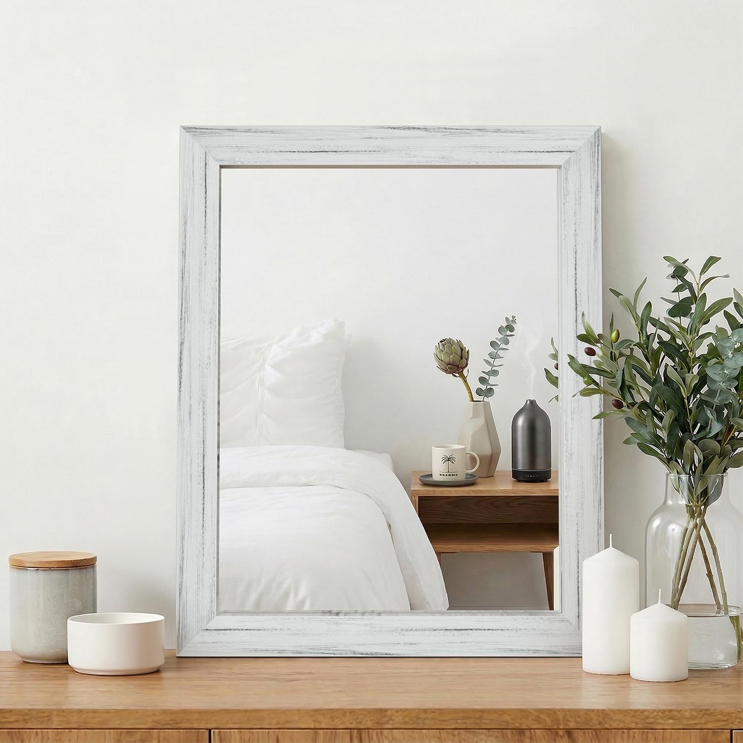 Framed Farmhouse Gold Wall Mirror — 20"
