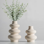 Round Boho White Flower Vase