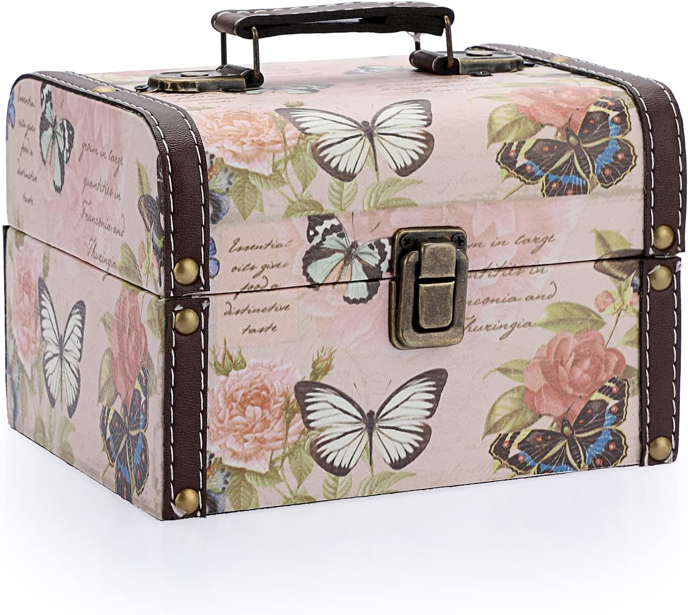 Wood Storage Basket — Butterfly Pattern