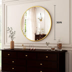 Luxe Black Round Mirror — 30" - View 5