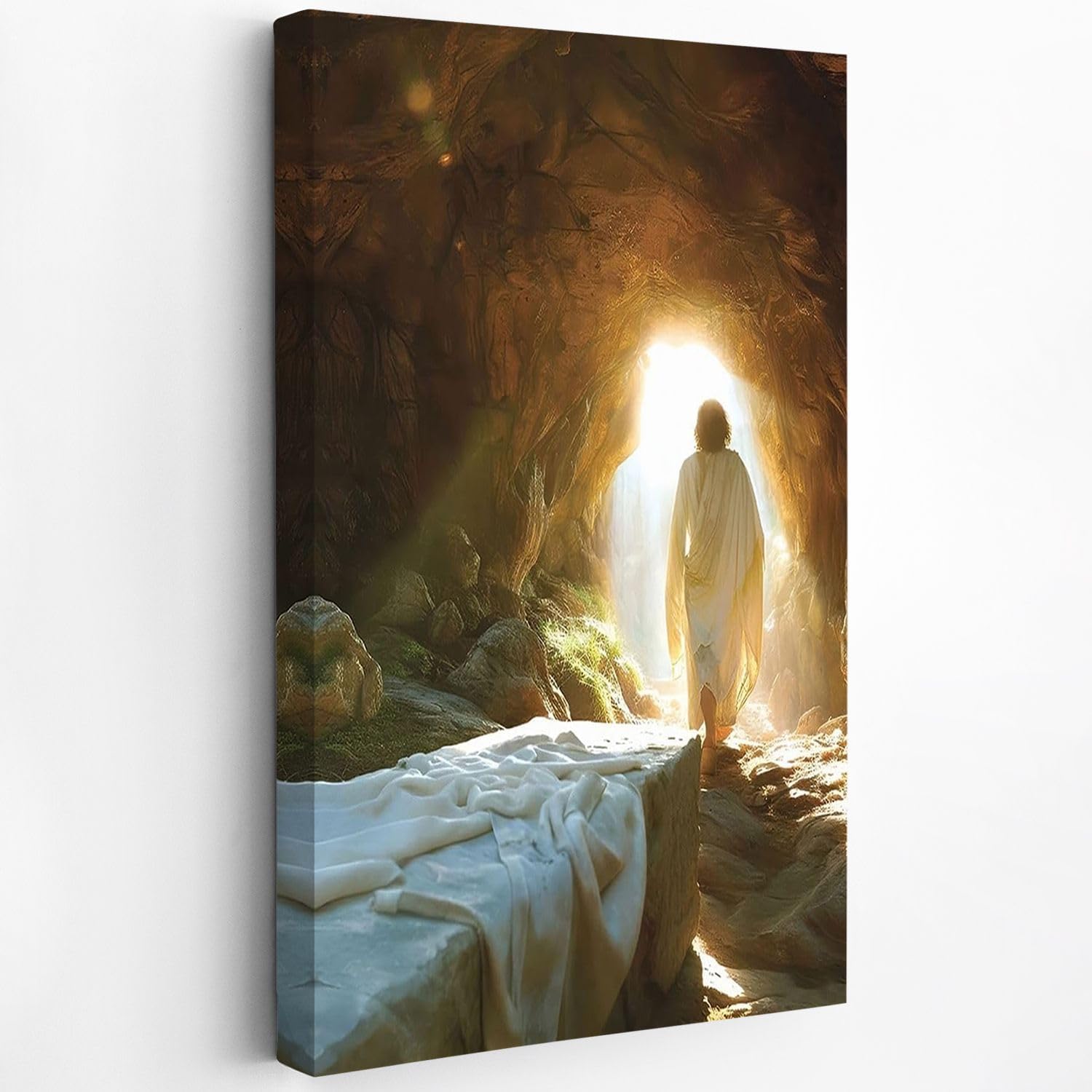 Black Canvas Wall Art — 28" — yellow light 04