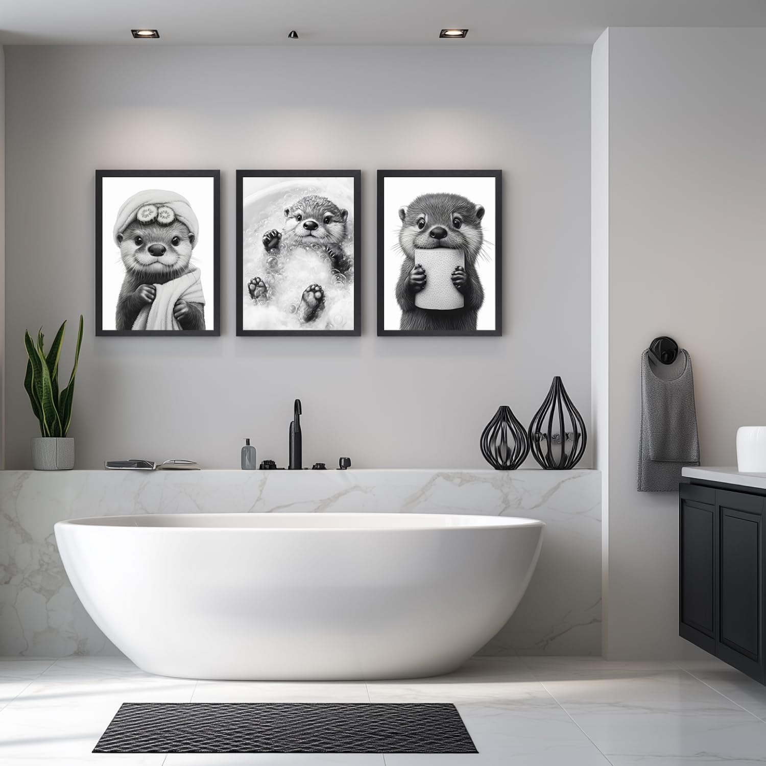 Framed Modern Black Wall Decor — 16" - View 4