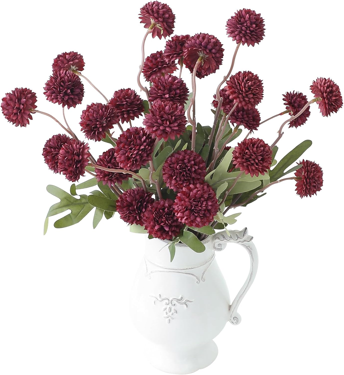 Beige Artificial Flowers — Burgundy
