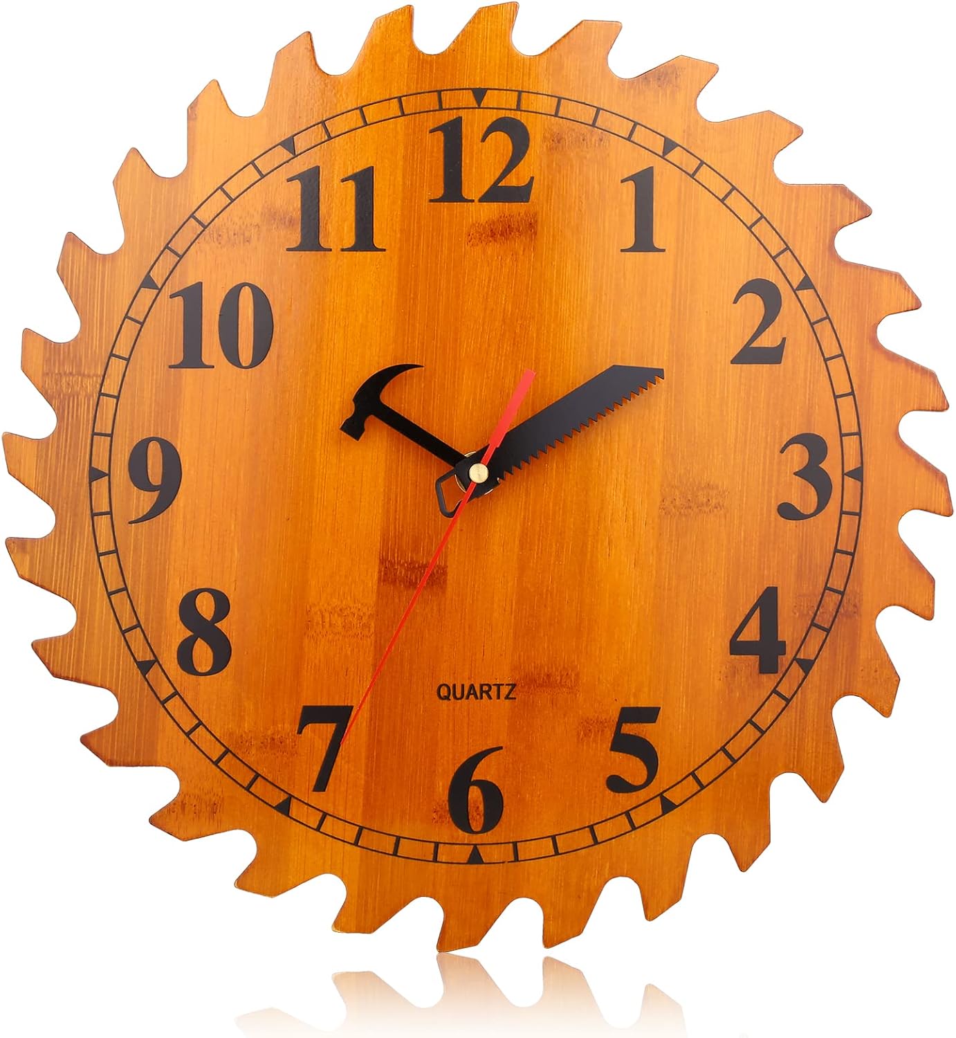 Black Wall Clock — 12" — Brown