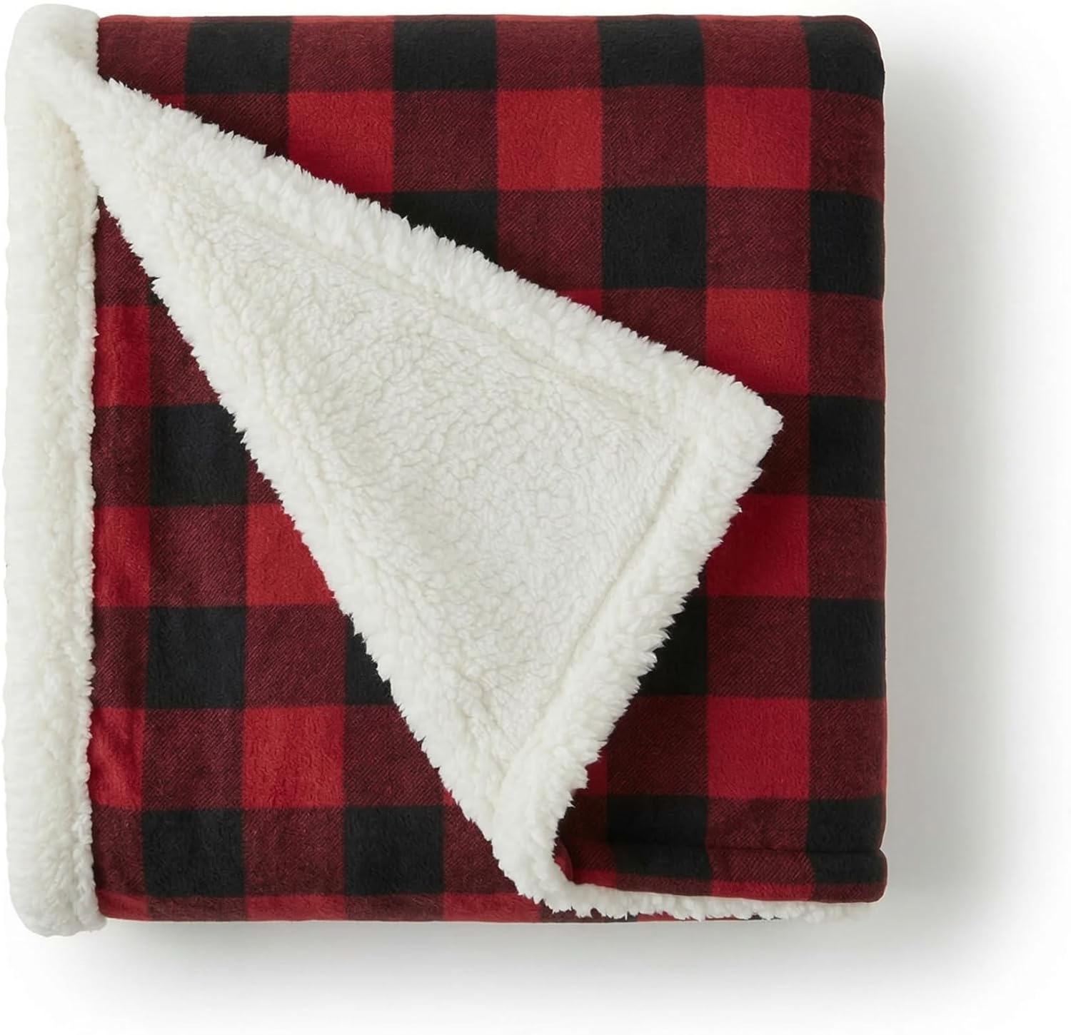 Beige Throw Pillow — 50x60 — Cabin Plaid Red
