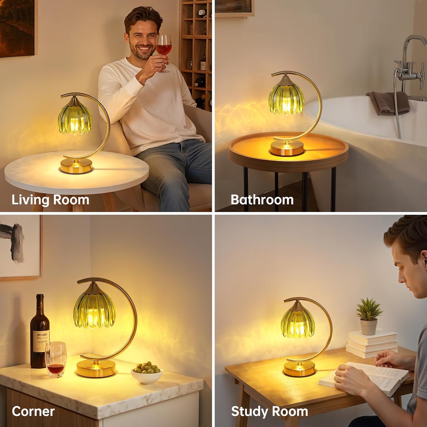 Cordless Green Table Lamp - View 5