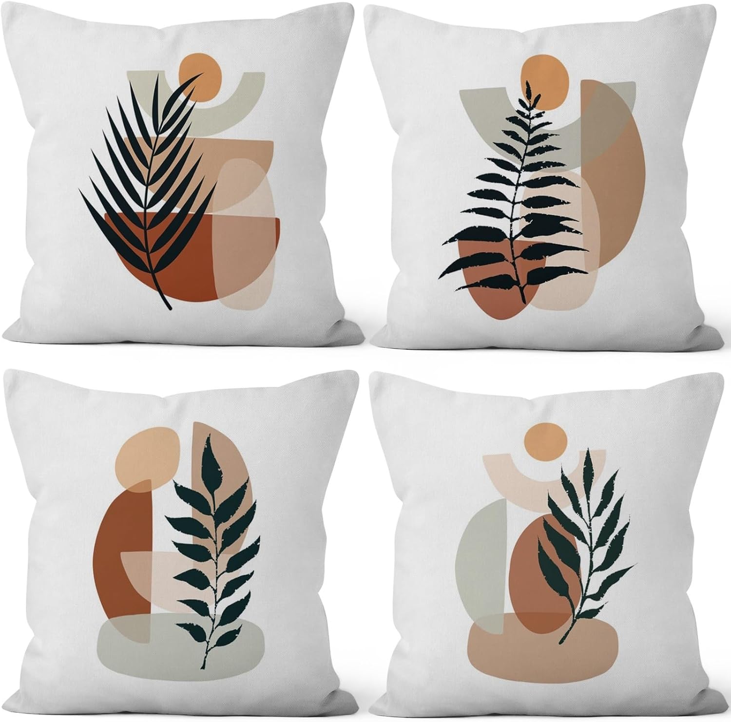 Boho Fabric Throw Pillow Cover — 18" — 18" x 18" (Pack of 4)