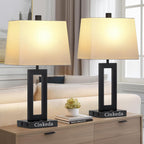 USB Modern Black Bedside Lamp — Set of 2 - View 8